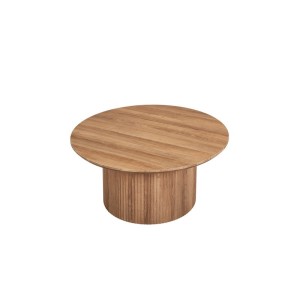 Table basse collection VAGOS effet chêne vieilli diamètre 80 cm