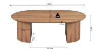 Table basse collection VAGOS effet chêne vieilli longueur 120 cm