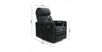 Fauteuil relaxation relevable manuellement VENISE coloris noir