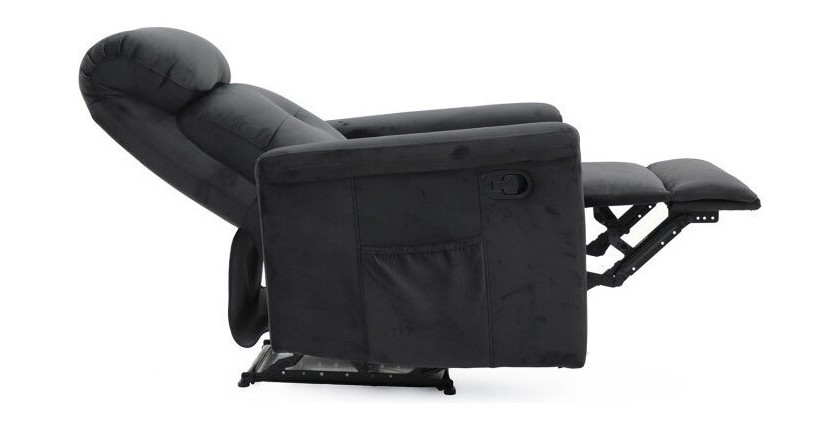Fauteuil relaxation relevable manuellement VENISE coloris noir