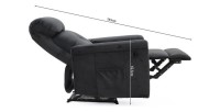 Fauteuil relaxation relevable manuellement VENISE coloris noir
