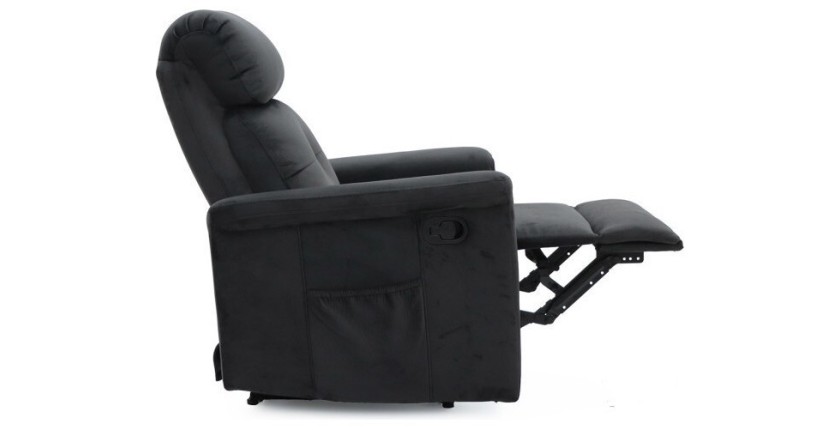Fauteuil relaxation relevable manuellement VENISE coloris noir