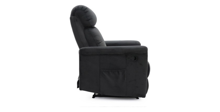 Fauteuil relaxation relevable manuellement VENISE coloris noir