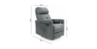 Fauteuil relaxation relevable manuellement VENISE coloris gris