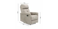Fauteuil relaxation relevable manuellement VENISE coloris beige