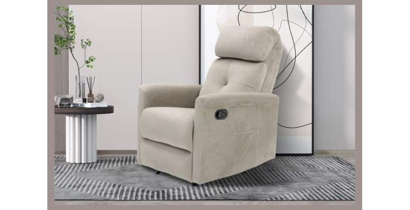Fauteuil relaxation relevable manuellement VENISE coloris beige