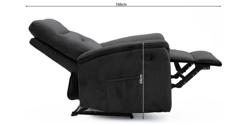 Fauteuil relaxation relevable manuellement PARIS coloris noir