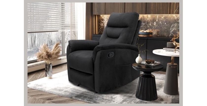 Fauteuil relaxation relevable manuellement PARIS coloris noir