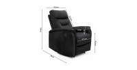 Fauteuil relaxation relevable manuellement PARIS coloris noir
