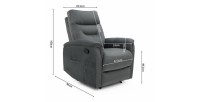 Fauteuil relaxation relevable manuellement PARIS coloris gris