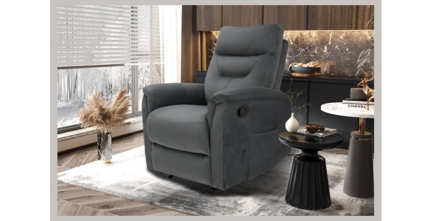 Fauteuil relaxation relevable manuellement PARIS coloris gris