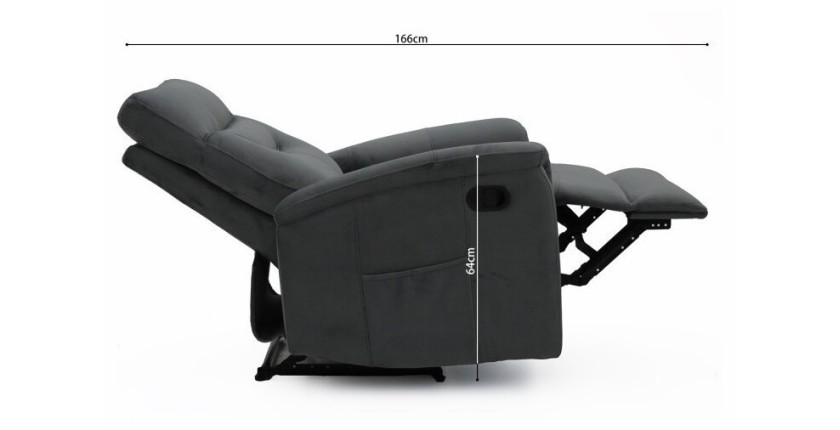 Fauteuil relaxation relevable manuellement PARIS coloris gris