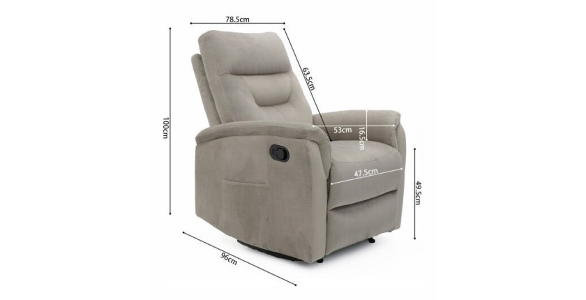 Fauteuil relaxation relevable manuellement PARIS coloris beige