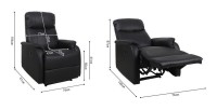 Fauteuil relaxation relevable manuellement BERLIN coloris noir