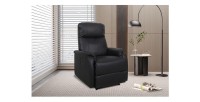 Fauteuil relaxation relevable manuellement BERLIN coloris noir