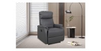 Fauteuil relaxation relevable manuellement BERLIN coloris gris