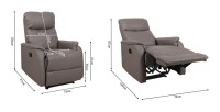 Fauteuil relaxation relevable manuellement BERLIN coloris taupe