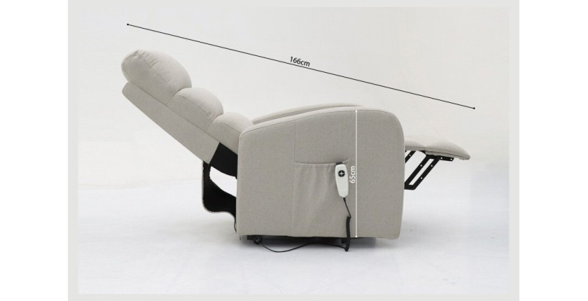 Fauteuil relaxation releveur electrique SYDNEY Tissu Gris clair
