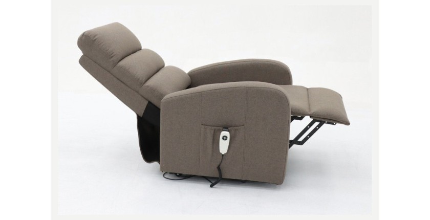 Fauteuil relaxation releveur electrique SYDNEY Tissu Taupe