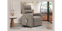 Fauteuil relaxation releveur electrique SYDNEY Tissu Taupe
