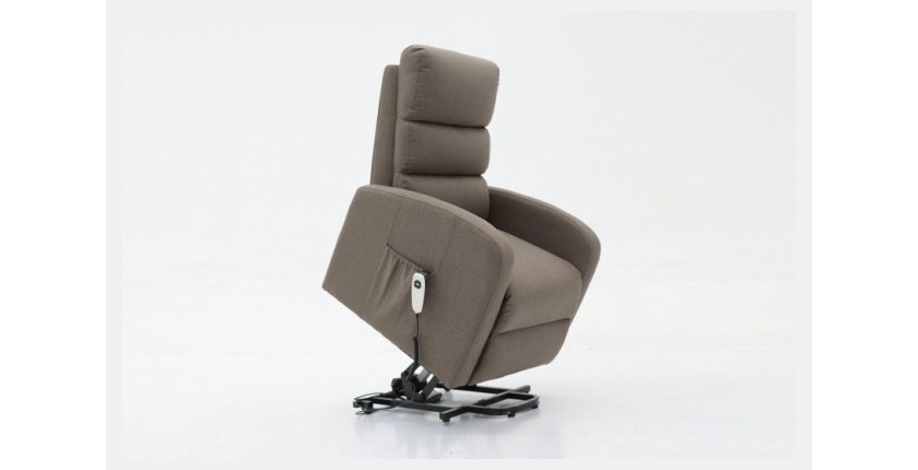 Fauteuil relaxation releveur electrique SYDNEY Tissu Taupe