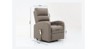 Fauteuil relaxation releveur electrique SYDNEY Tissu Taupe