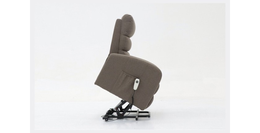 Fauteuil relaxation releveur electrique SYDNEY Tissu Taupe