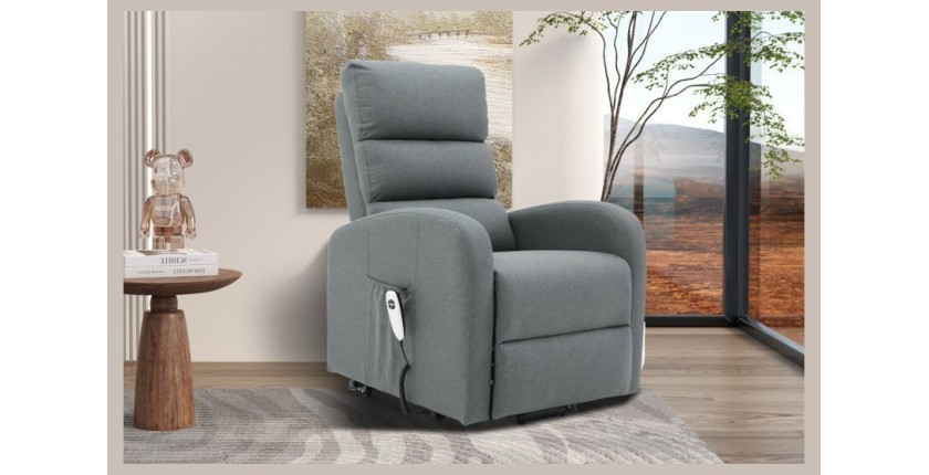 Fauteuil relax electrique SYDNEY Tissu Gris Foncé