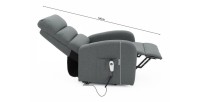 Fauteuil relax electrique SYDNEY Tissu Gris Foncé