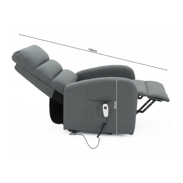 Fauteuil relax electrique SYDNEY Tissu Gris Foncé