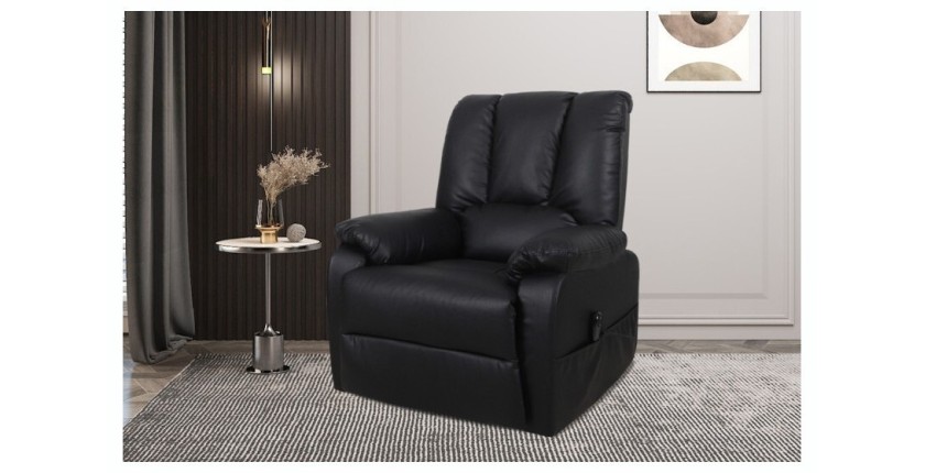 Fauteuil relax electrique TAIWAN simili noir PU