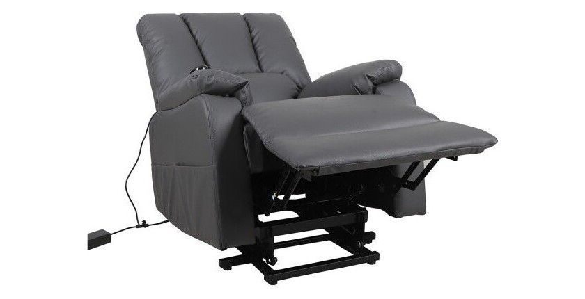 Fauteuil relax électrique TAIWAN simili gris PU