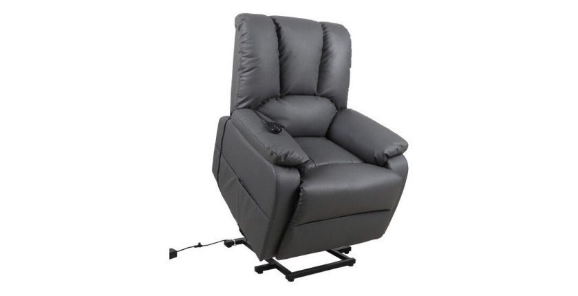 Fauteuil relax électrique TAIWAN simili gris PU