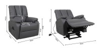 Fauteuil relax électrique TAIWAN simili gris PU