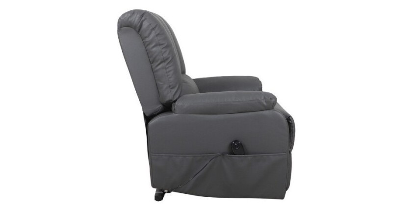 Fauteuil relax électrique TAIWAN simili gris PU