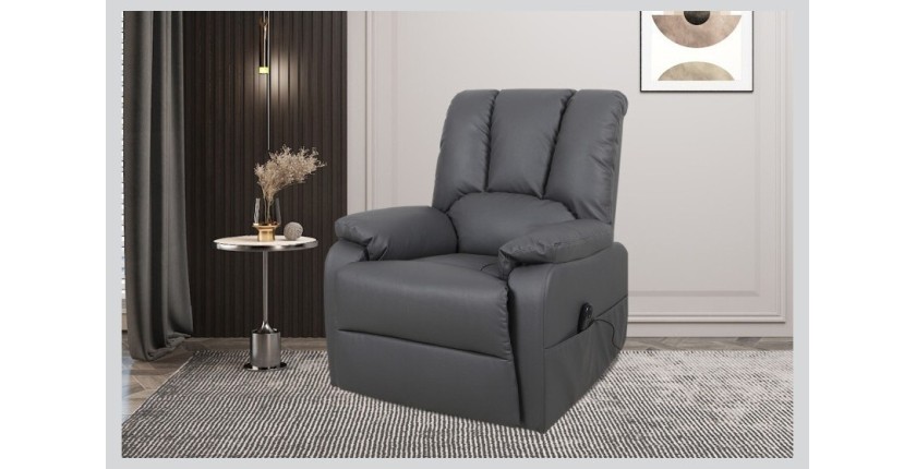 Fauteuil relax électrique TAIWAN simili gris PU