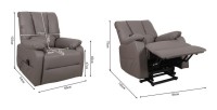 Fauteuil relax électrique TAIWAN simili taupe PU