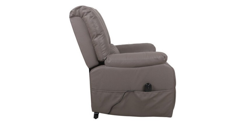 Fauteuil relax électrique TAIWAN simili taupe PU