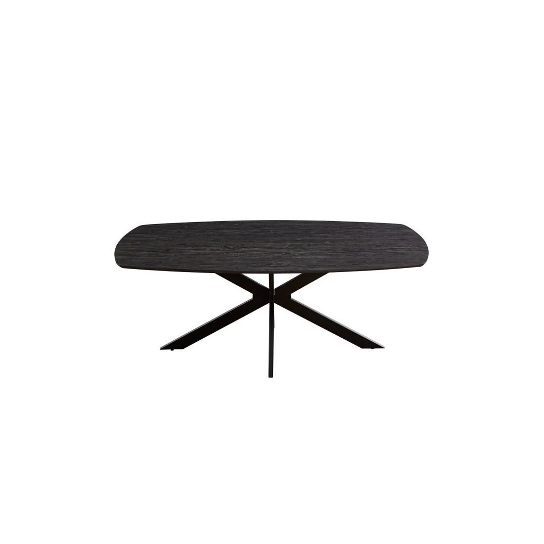 Table à manger ovale TUNIS décor chêne brun foncé