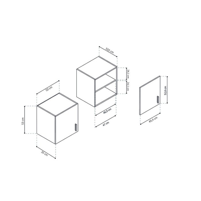 Armoire murale collection GOURMET design blanc. Hauteur 53cm
