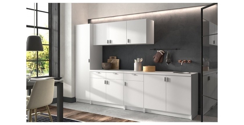 Armoire murale 2 portes collection GOURMET design blanc. Hauteur 53cm