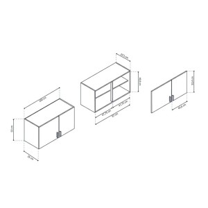 Armoire murale 2 portes collection GOURMET design blanc. Hauteur 53cm