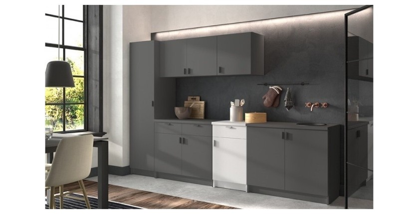 Armoire basse collection GOURMET design blanc. Hauteur 85cm