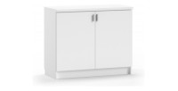 Armoire basse 2 portes collection GOURMET design blanc. Hauteur 85cm