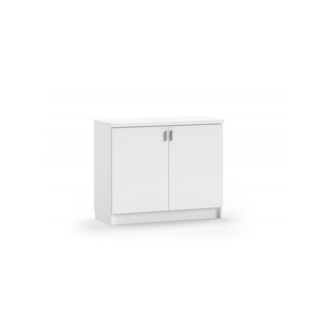 Armoire basse 2 portes collection GOURMET design blanc. Hauteur 85cm