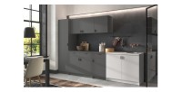 Armoire basse 2 portes collection GOURMET design blanc. Hauteur 85cm