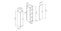 Armoire colonne collection GOURMET design blanc. Hauteur 200cm