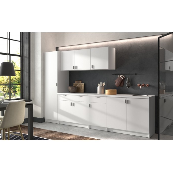 Armoire colonne collection GOURMET design blanc. Hauteur 200cm