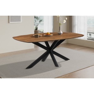 Table à manger BELLA longueur 200cm en bois brut exotique mangolia