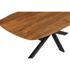 Table à manger BELLA longueur 200cm en bois brut exotique mangolia